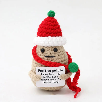 Positive Energy Crochet Potatoes Doll Crochet Vegetable Fruit Pickle Mini Gift Handmade Knitted Duck Ornament Home Room Decor