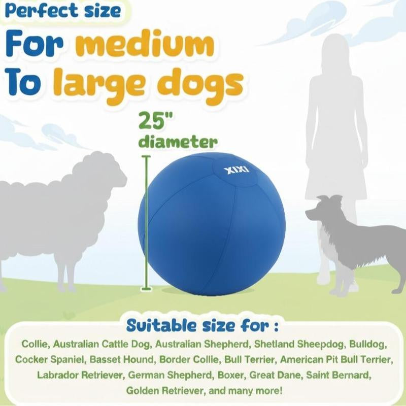 XIXI Large Herding Ball for Dogs 25" Diameter Interactive Toy for Australian Shepherds & Border Collies Durable Chew Toy for Outdoor Training & Play