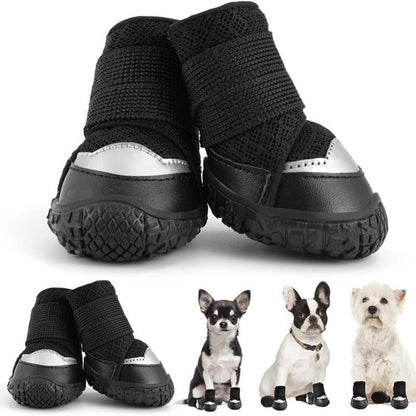 Hcpet Adjustable Waterproof Dog Shoes for Small Dogs, Breathable Dog Boots & Paw Protectors for Hot Pavement Winter Snow Hiking, Anti-Slip Dog Booties for Hardwood Floor