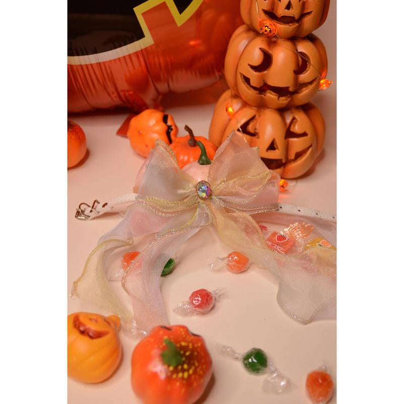 Universal Collar for All Cat Breeds and Dog with Butterfly Bowtie and Shiny Gem by Purrypurry