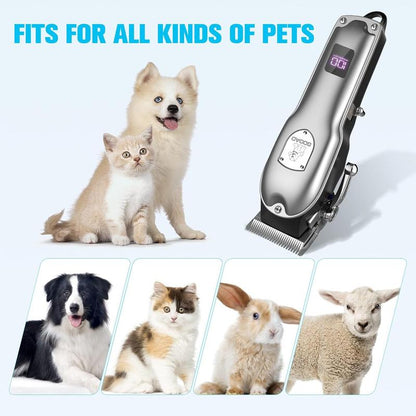 GOOAD Dog Clippers for Grooming, Dog Grooming Kit, Cordless Dog Grooming Clippers for Thick Coats, Dog Hair Trimmer, Low Noise Dog Shaver Clippers, Quiet Pet Hair Clippers for Dogs Cats