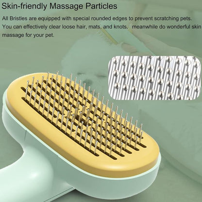 Cat Dod Pin Brush with Release Button,Cat Brush Pet Grooming Brush for Long&Short Haired Dogs Cats,Self Cleaning Slicker Brush Dog Hair Brush for Puppy Kitten Dog Massage and Removal of Loose Fur,Tangled Hair & Mats