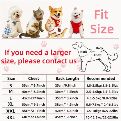 Christmas Cute & Cozy Fleece Pet Outfit Warm Turtleneck Winter Clothes for Dogs & Cats Perfect Christmas Gift for Animals