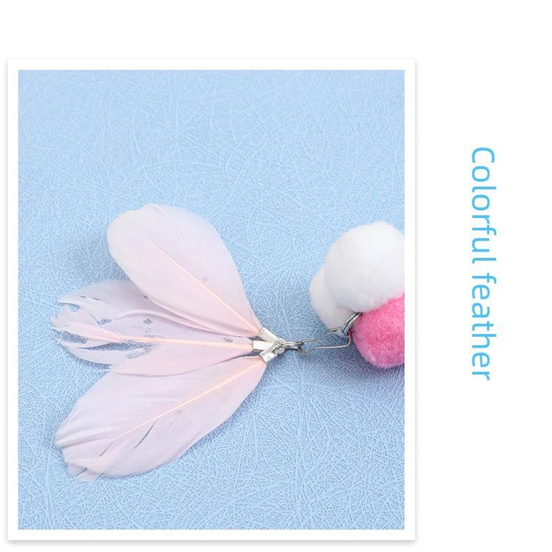 Interactive New Feather Fairy Cat Toy with Bell Feather Sticky Toys for Indoor Cats Kitten Play Chase Exercise Cat Playground Teaser