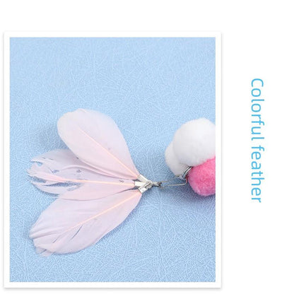 Interactive New Feather Fairy Cat Toy with Bell Feather Sticky Toys for Indoor Cats Kitten Play Chase Exercise Cat Playground Teaser