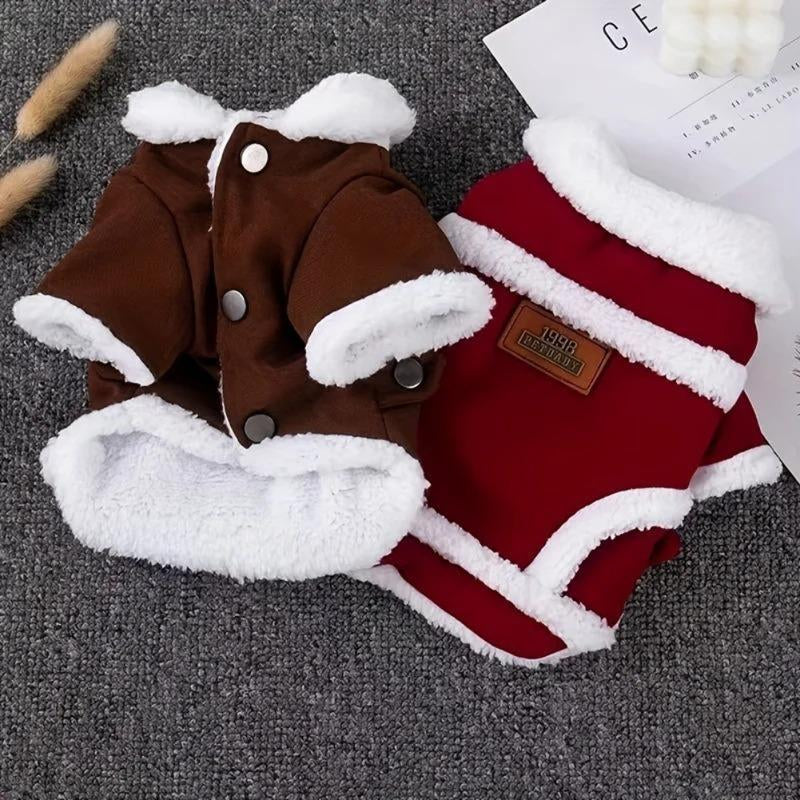Dachshund Merch Santa Claus Pet Vest Cozy Knitted Dog Jacket Waterproof Dog Coat Small to Medium Breeds Winter Th Easy Button Closure 100% Polyester Fleece Dog Winter Clothes