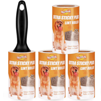 Lint Roller for Pet Hair, Extra Sticky Lint Rollers Pet Hair Remover for Clothes, Work Great on Pet Hair Value Pack (4 Pack