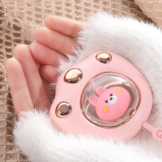 1200Mah Hand Warmer Cat Paw Rechargeable Built-In Battery for Students Winer Fast Usb Heater Portable Warmer for Women'S Hand