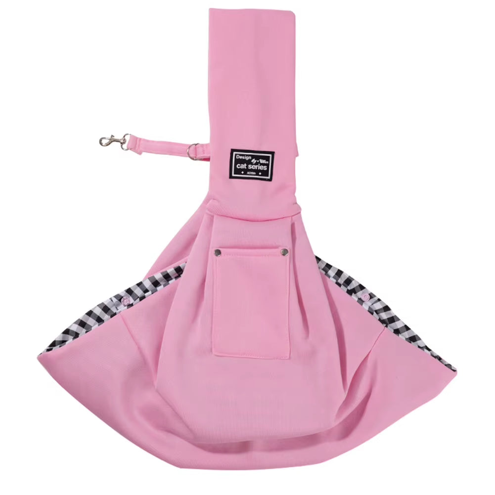 Pet Dog Sling Carrier Pet Crossbody Shoulder Bag Adjustable Strap Pet Carrier Bag with Safety Harness for Small Dogs Cats