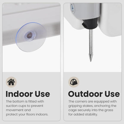 4-Panel 24" Dog Playpen – Foldable & Portable Pet Fence for Indoor/Outdoor Use (35"X35"X24", Easy-Clean White Design, Ideal for Small/Medium Dogs)