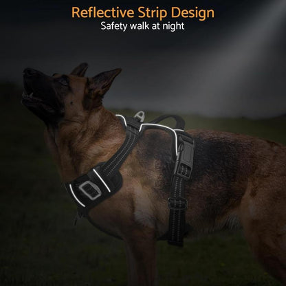 Adjustable No-Pull Dog Harness for Large Dogs 2 Leash Clips Reflective,No-Choke Pet Oxford Soft Padded Vest Comfortable,Breathable Mesh,Easy Control Handle for Easy Walking and Training,Xl