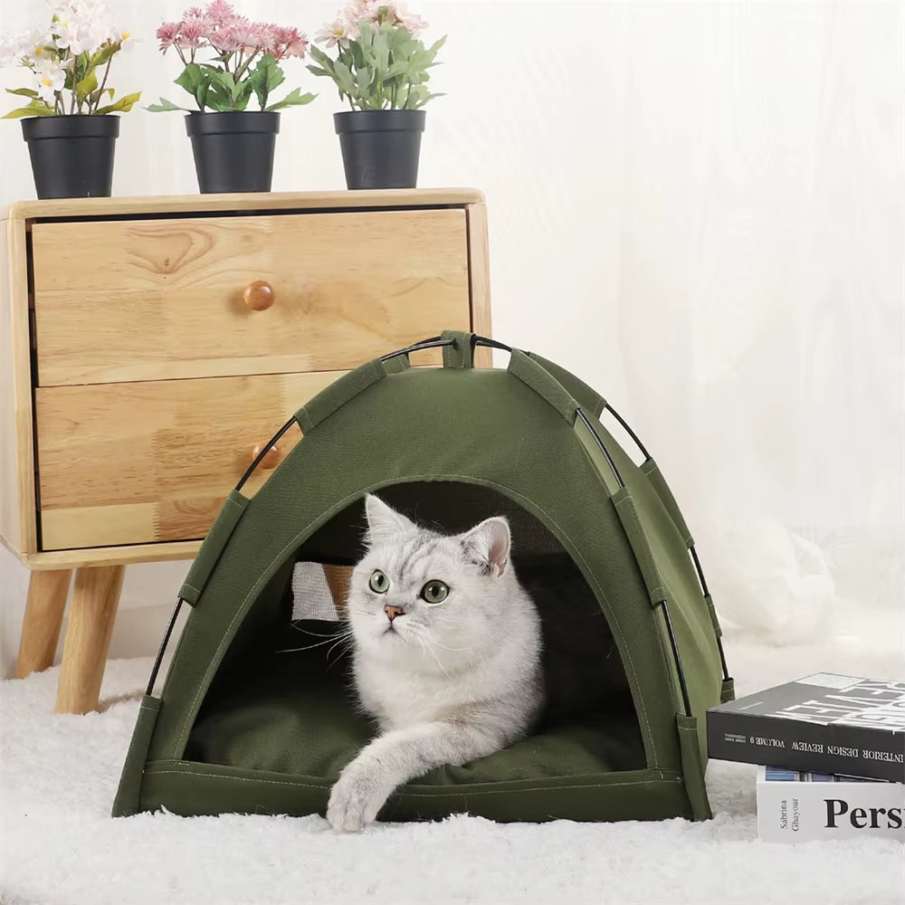 Pet Nest Tent Semi Closed Foldable Outdoor Pet Supplies Breathable Tent Pet Summer Cooling Warm Pads Pet Decoration Supplies