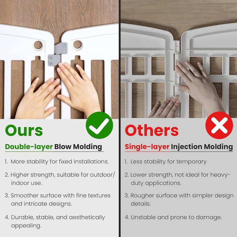 4-Panel 24" Dog Playpen – Foldable & Portable Pet Fence for Indoor/Outdoor Use (35"X35"X24", Easy-Clean White Design, Ideal for Small/Medium Dogs)