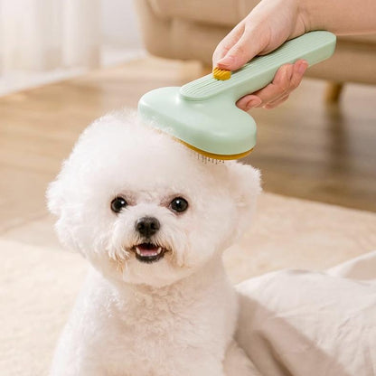 Cat Dod Pin Brush with Release Button,Cat Brush Pet Grooming Brush for Long&Short Haired Dogs Cats,Self Cleaning Slicker Brush Dog Hair Brush for Puppy Kitten Dog Massage and Removal of Loose Fur,Tangled Hair & Mats