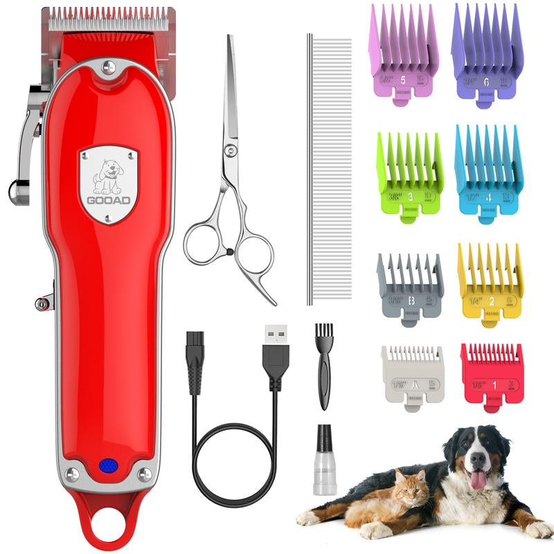 GOOAD Dog Clippers for Grooming, Dog Grooming Kit, Cordless Dog Grooming Clippers for Thick Coats, Dog Hair Trimmer, Low Noise Dog Shaver Clippers, Quiet Pet Hair Clippers for Dogs Cats