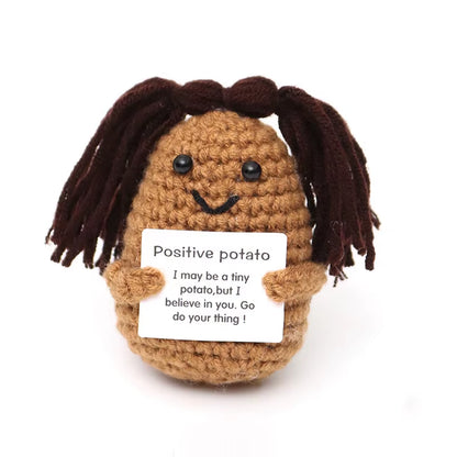 Positive Energy Crochet Potatoes Doll Crochet Vegetable Fruit Pickle Mini Gift Handmade Knitted Duck Ornament Home Room Decor