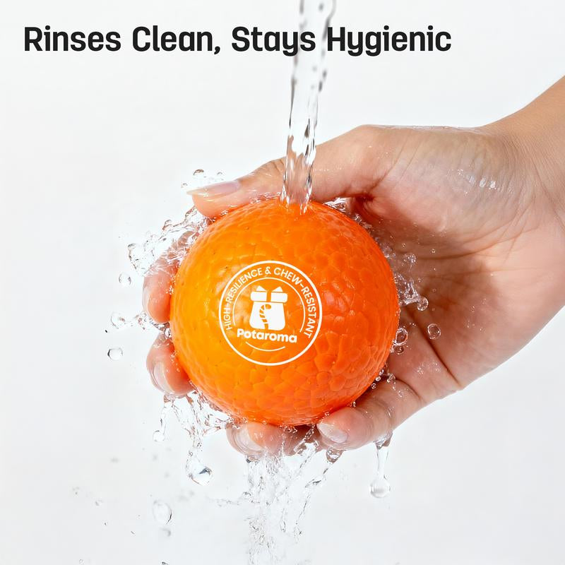 Potaroma Dog Ball Toys for Aggressive Chewers – 3 Pack Indestructible E-TPU Bouncy Pet Fetch Balls Floating Water Pool Toy for Small & Large Dogs, Indoor & Outdoor 2.8 Inch Diameter