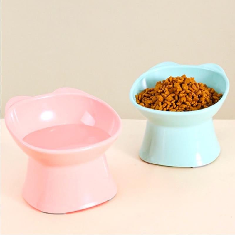 Pet Elevated Bowl, Dog and Cat Plates, 15° Tilted Elevated Bowl, Pet Water or Food Bowl for Small or Medium Size Dogs Cats