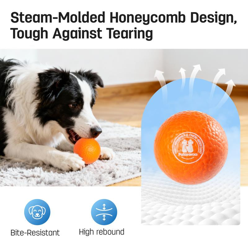Potaroma Dog Ball Toys for Aggressive Chewers – 3 Pack Indestructible E-TPU Bouncy Pet Fetch Balls Floating Water Pool Toy for Small & Large Dogs, Indoor & Outdoor 2.8 Inch Diameter