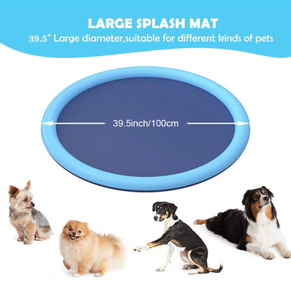 Dog Water Play Mat Splash Pad PVC Interactive Pet Toy for Outdoor Summer Cooling Fun Reusable Crawling Mat
