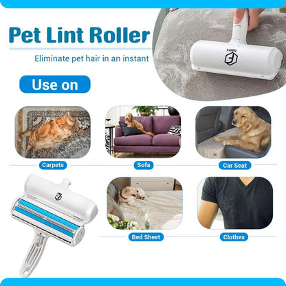 FIDEH’S 4-In-1 Pet Supplies-Reusable Cat and Dog Hair Remover Brush +Pet Grooming Double Sided Shedding Brush+Pet Nails Clippers & Trimmers+Razor Sharp Blade+Nylon Pet Collar for Medium Dogs (4Pcs Pink)