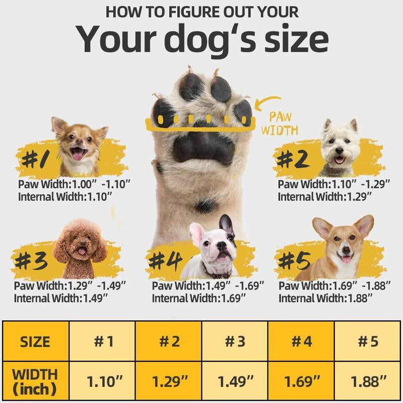 Hcpet Adjustable Waterproof Dog Shoes for Small Dogs, Breathable Dog Boots & Paw Protectors for Hot Pavement Winter Snow Hiking, Anti-Slip Dog Booties for Hardwood Floor