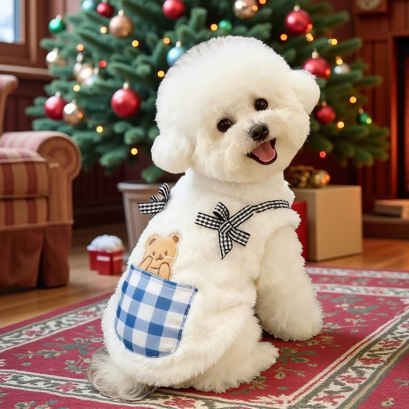 Christmas Cute & Cozy Fleece Pet Outfit Warm Turtleneck Winter Clothes for Dogs & Cats Perfect Christmas Gift for Animals