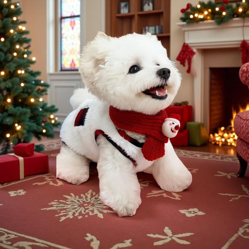Christmas Cute & Cozy Fleece Pet Outfit Warm Turtleneck Winter Clothes for Dogs & Cats Perfect Christmas Gift for Animals