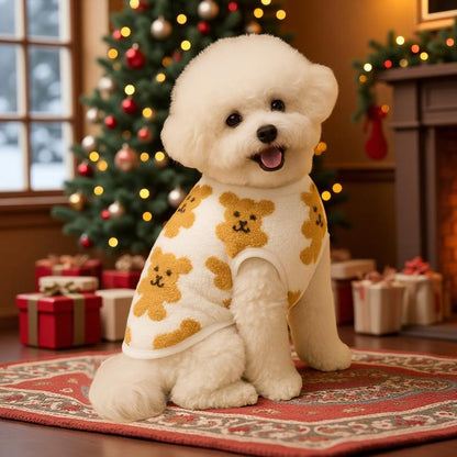 Christmas Cute & Cozy Fleece Pet Outfit Warm Turtleneck Winter Clothes for Dogs & Cats Perfect Christmas Gift for Animals