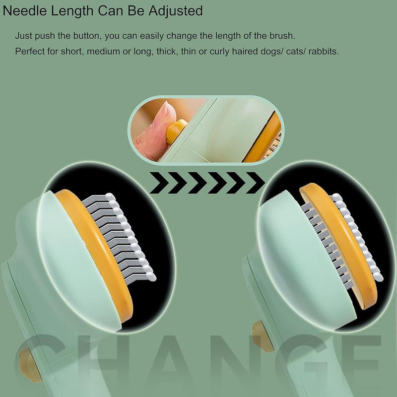 Cat Dod Pin Brush with Release Button,Cat Brush Pet Grooming Brush for Long&Short Haired Dogs Cats,Self Cleaning Slicker Brush Dog Hair Brush for Puppy Kitten Dog Massage and Removal of Loose Fur,Tangled Hair & Mats