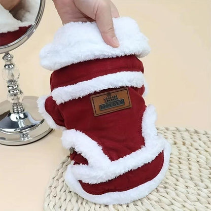 Dachshund Merch Santa Claus Pet Vest Cozy Knitted Dog Jacket Waterproof Dog Coat Small to Medium Breeds Winter Th Easy Button Closure 100% Polyester Fleece Dog Winter Clothes