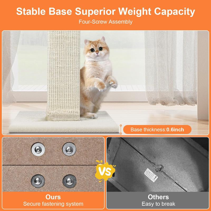 Cat 33 Inch Sisal Scratch for Indoor Cats Large Scratcher Protect Your Furniture All Breeds