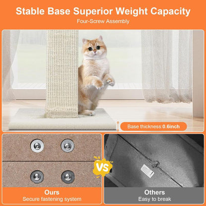 Cat 33 Inch Sisal Scratch for Indoor Cats Large Scratcher Protect Your Furniture All Breeds
