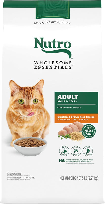 Wholesome Essentials Adult Dry Cat Food, Chicken & Brown Rice Recipe, 5 Lb. Bag