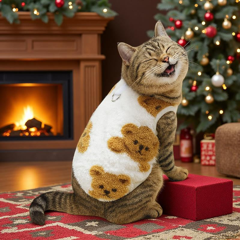 Christmas Cute & Cozy Fleece Pet Outfit Warm Turtleneck Winter Clothes for Dogs & Cats Perfect Christmas Gift for Animals