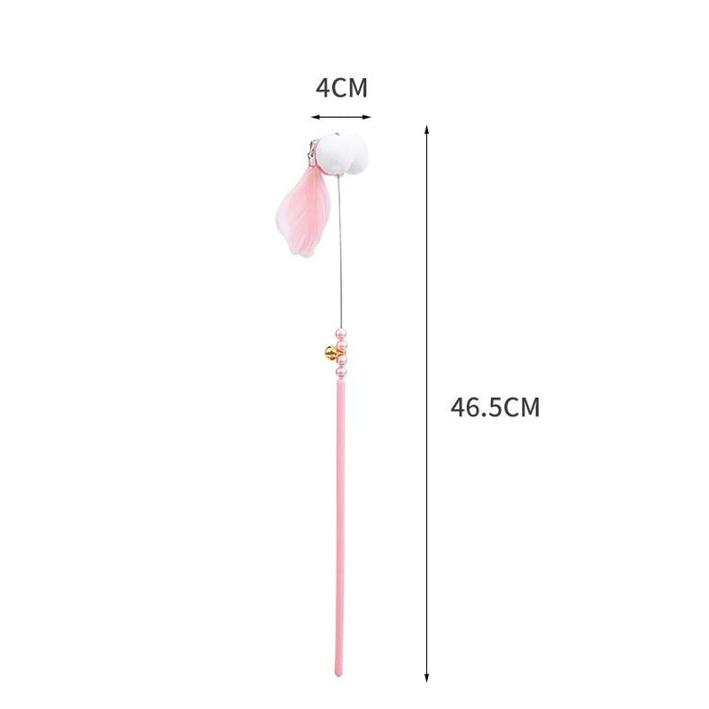 Interactive New Feather Fairy Cat Toy with Bell Feather Sticky Toys for Indoor Cats Kitten Play Chase Exercise Cat Playground Teaser