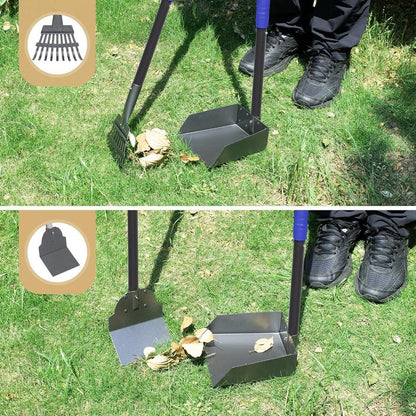 Ultimate Dog Waste Cleanup Kit - Adjustable Stainless Steel Handles - Includes Pooper Scooper, Poop Tray, and Rake Set Swivel Pooper