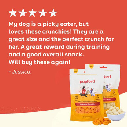 Pupford Cheese Crunchies Bundle - Ideal for All Dog Ages and High Reward Treats. Made in the USA