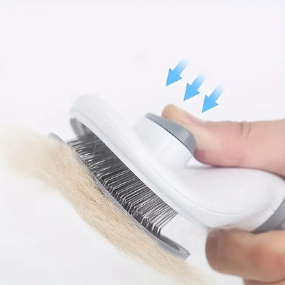 One Button Hair Removal Pet Comb, Pet Hair Removal Comb, Cat Brush Self Cleaning, Slicker Brush for Cats & Dog Brush, Tiktok Shop
