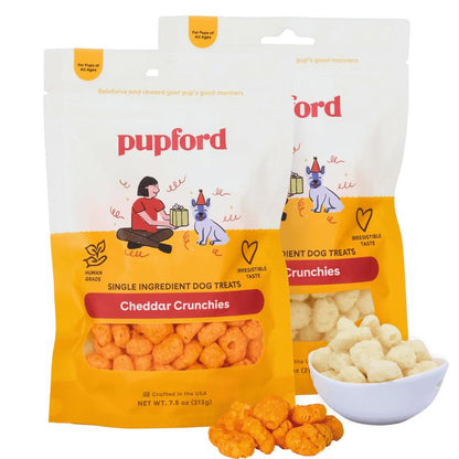 Pupford Cheese Crunchies Bundle - Ideal for All Dog Ages and High Reward Treats. Made in the USA